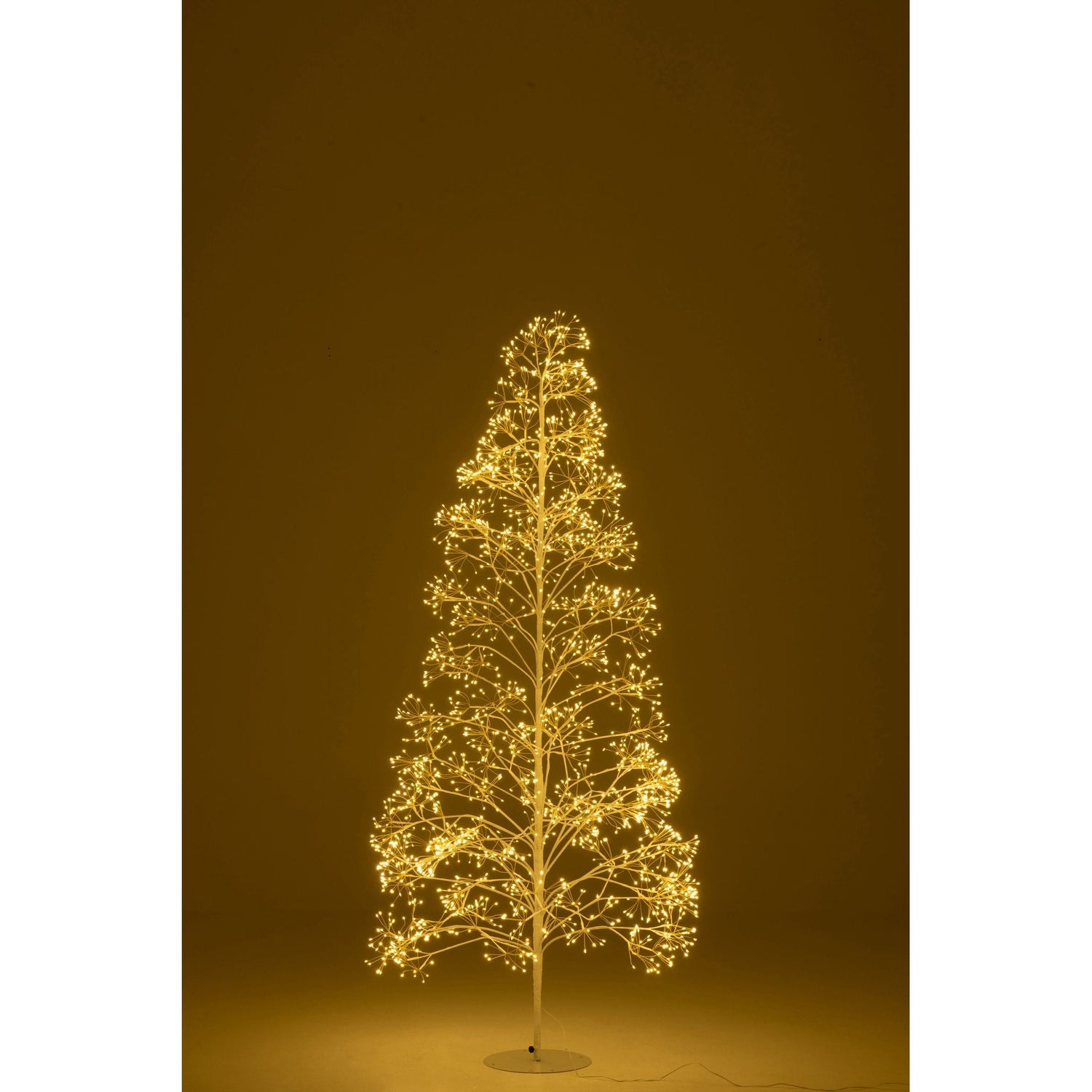 Kerstboom 2700 Led Metaal Wit Medium H210cm van J-Line, witte kerstboom van metaal, detail van de takken en afwerking