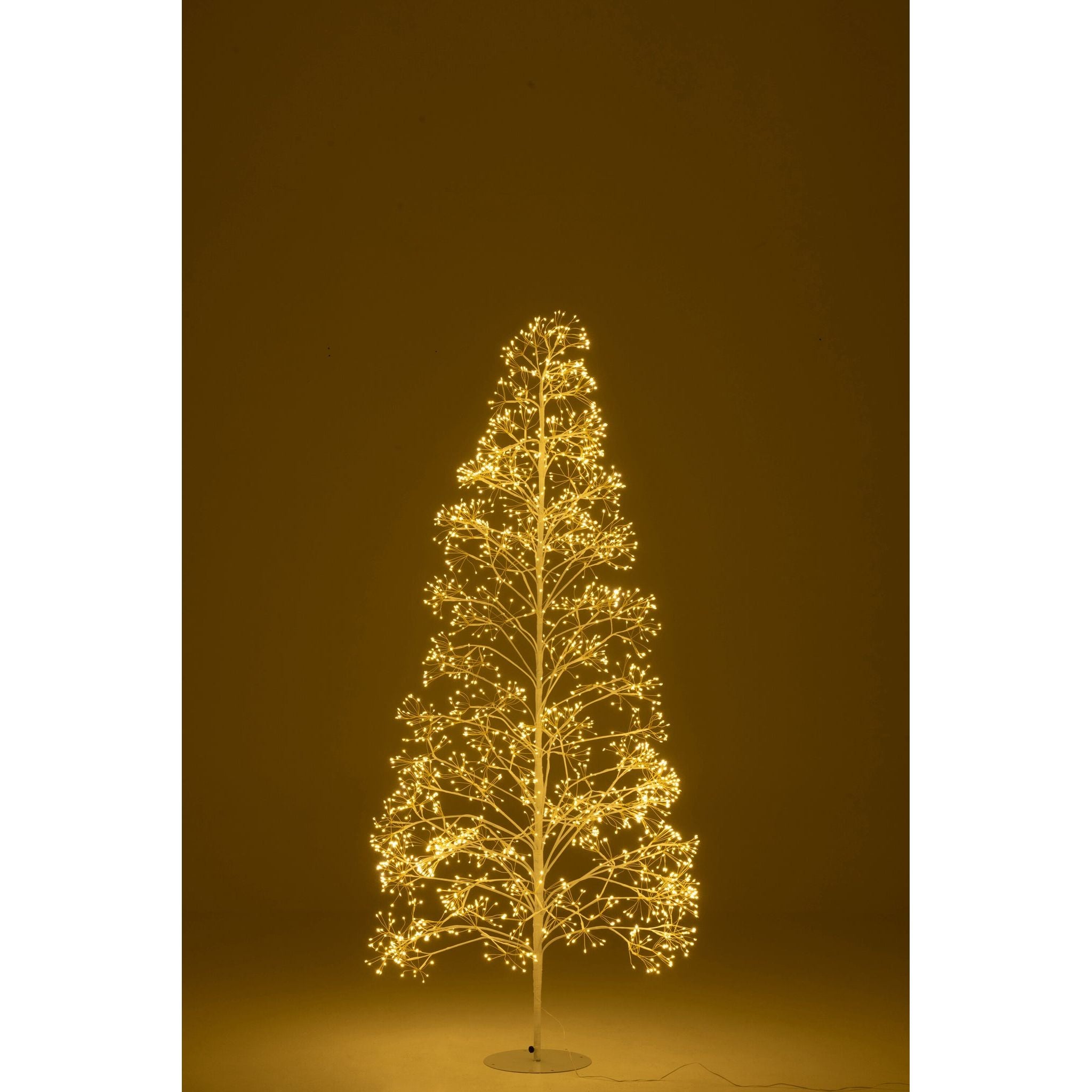 Kerstboom 2700 Led Metaal Wit Medium H210cm van J-Line, witte kerstboom van metaal, detail van de takken en afwerking