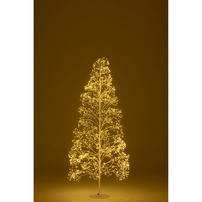 Kerstboom 2700 Led Metaal Wit Medium H210cm van J-Line, witte kerstboom van metaal, detail van de takken en afwerking