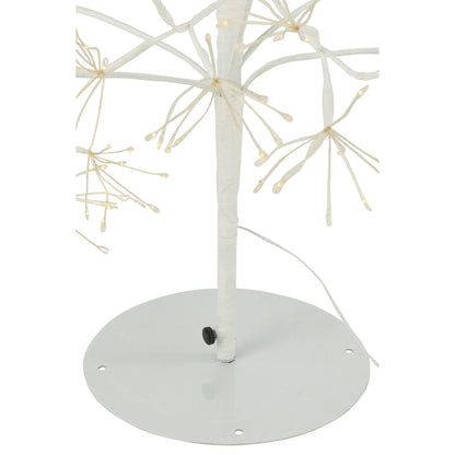 Kerstboom 2700 Led Metaal Wit Medium H210cm van J-Line, witte kerstboom van metaal, in een feestelijk gestylede setting