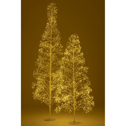 Kerstboom 2700 Led Metaal Wit Medium H210cm van J-Line, witte kerstboom van metaal, van dichtbij gezien