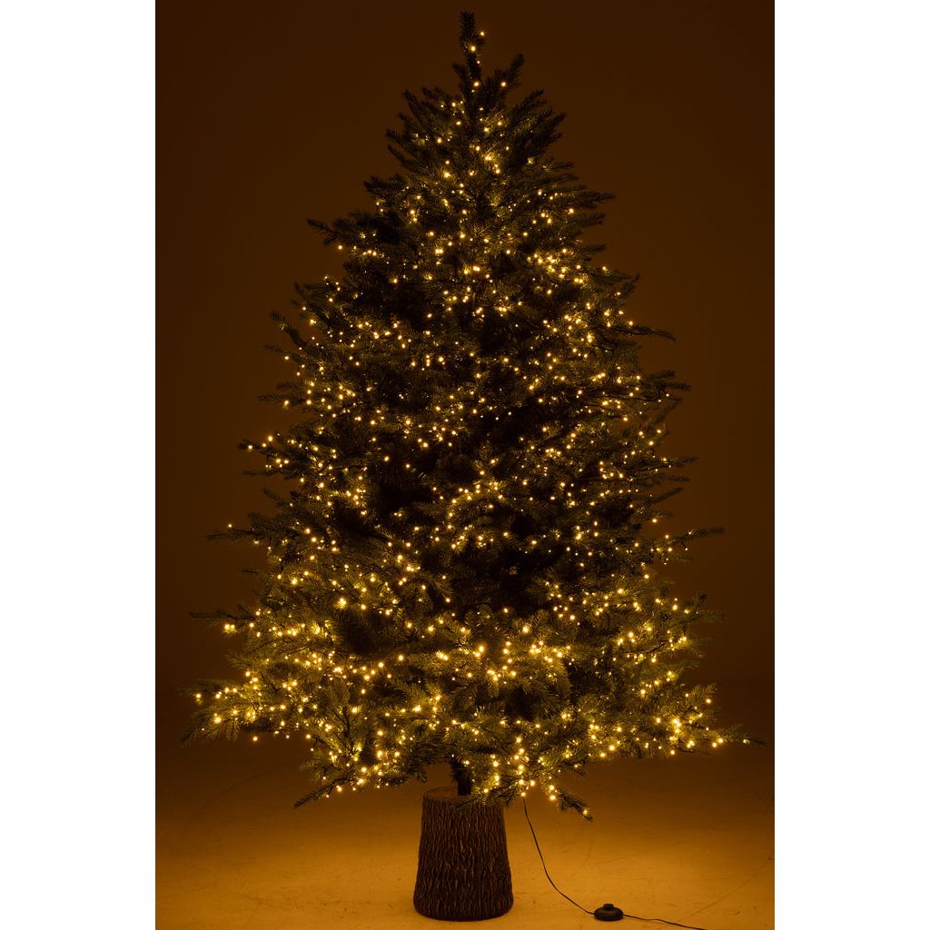 Kerstboom 3000 Led Lichtjes Plastiek Groen H210cm van J-Line, groene kerstboom van plastiek, van dichtbij gezien