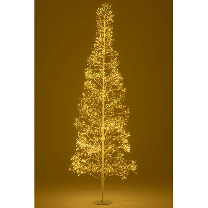 Kerstboom 3000 Led Metaal Wit Large H240cm van J-Line, witte kerstboom van metaal, detail van de takken en afwerking
