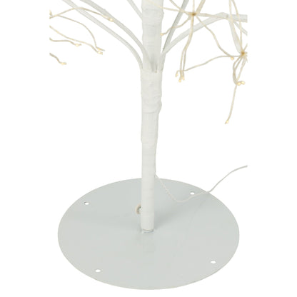 Kerstboom 3000 Led Metaal Wit Large H240cm van J-Line, witte kerstboom van metaal, in een feestelijk gestylede setting
