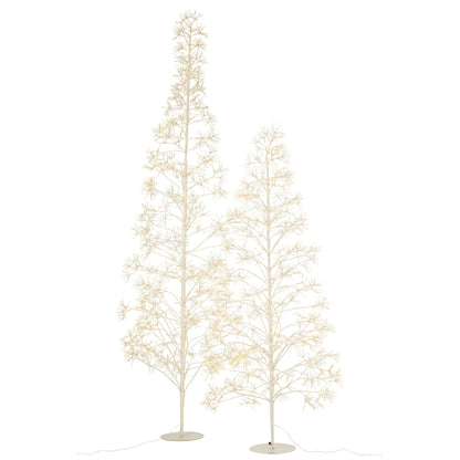 Kerstboom 3000 Led Metaal Wit Large H240cm van J-Line, witte kerstboom van metaal, van dichtbij gezien