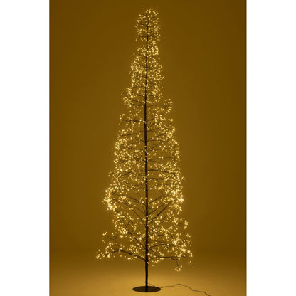 Kerstboom 3000 Led Metaal Zwart Large H300cm van J-Line, zwarte kerstboom van metaal, detail van de takken en afwerking
