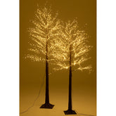Kerstboom 3000 Led Plastiek Bruin Large H210cm van J-Line, bruine kerstboom van plastiek, geplaatst in een sfeervol interieur