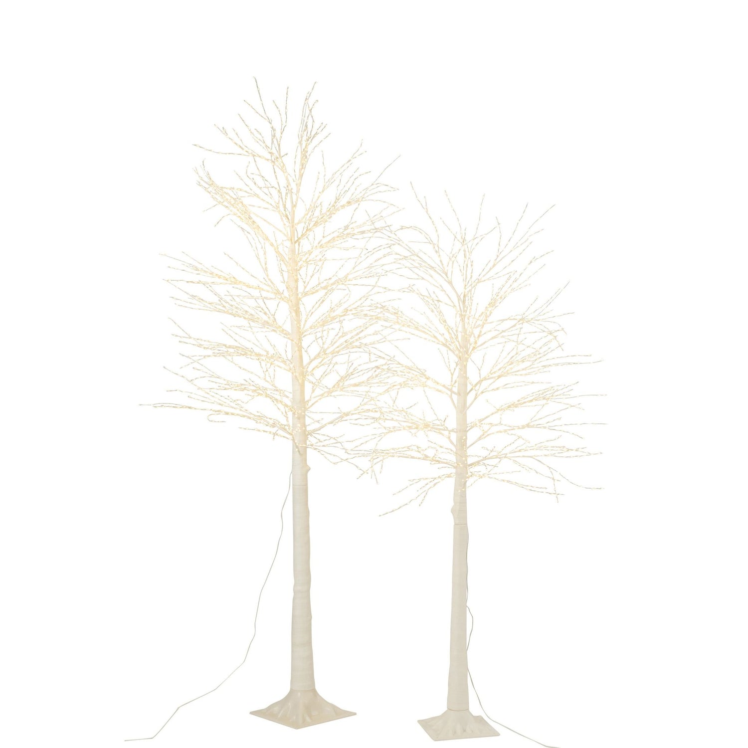 Kerstboom 3000 Led Plastiek Wit Large H210cm van J-Line, witte kerstboom van plastiek, van dichtbij gezien