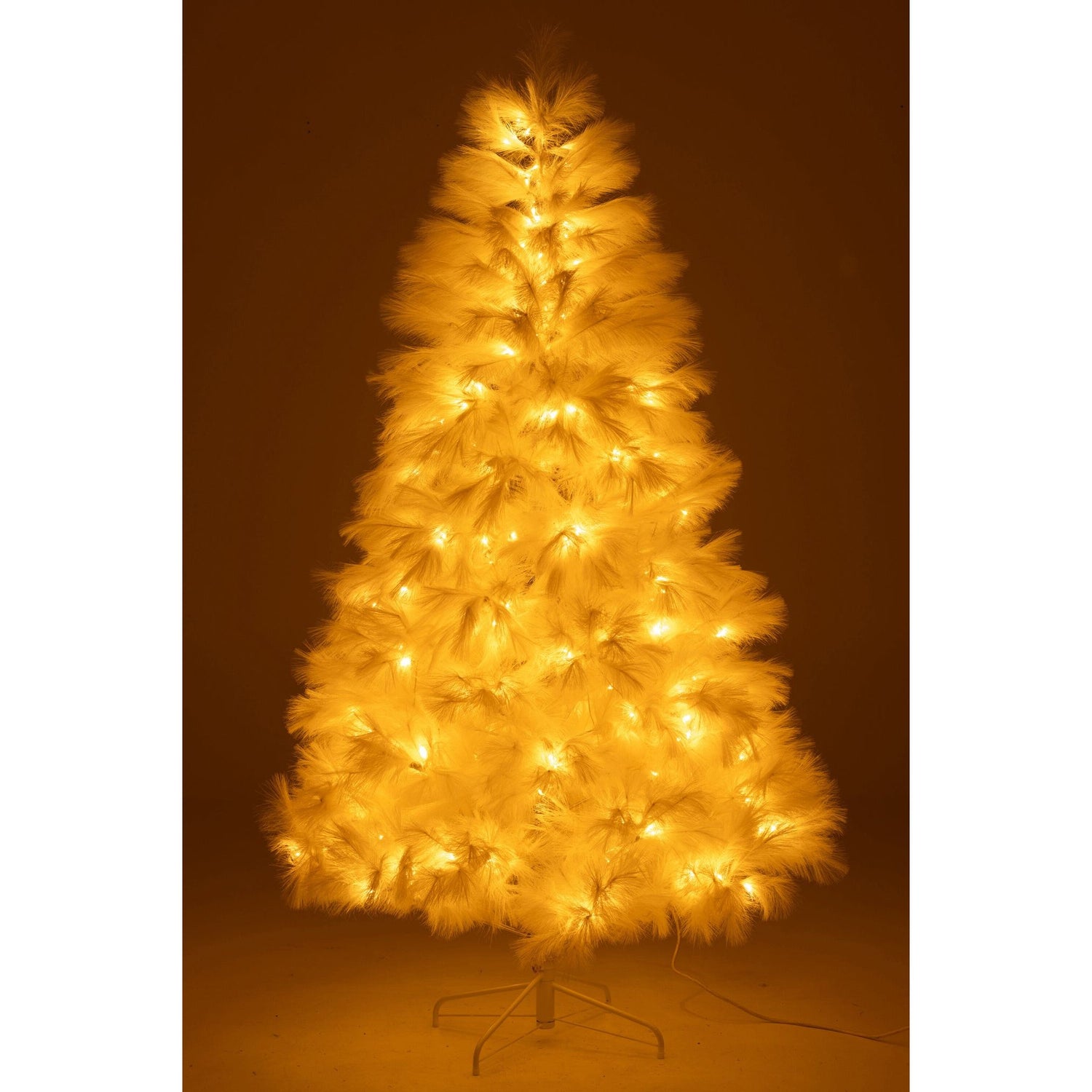 Kerstboom 400 Led Pampa Metaal Ecru H210cm van J-Line, ecrukleurige kerstboom van metaal, close-up van het materiaal