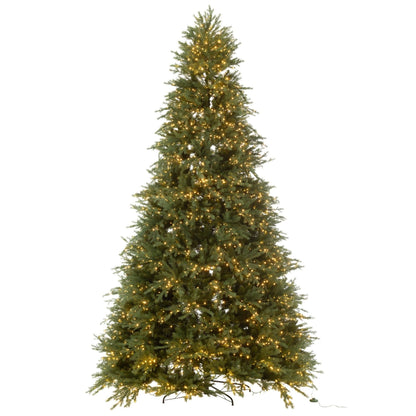 Kerstboom 4000 Led Kunstmatig Donkergroen Extra Large H325cm van J-Line, compleet zicht op de kegelvorm