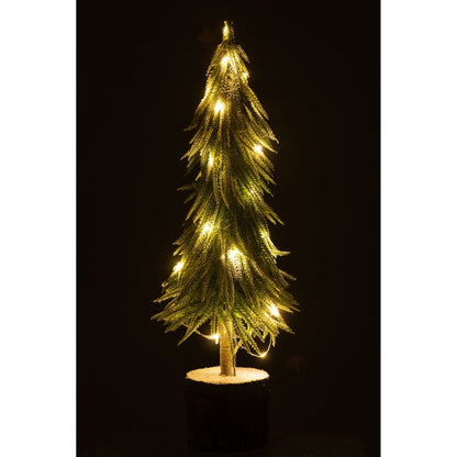 Kerstboom A+Led Kunststof Sneeuw Groen Large H60cm van J-Line, in een feestelijk gestylede setting