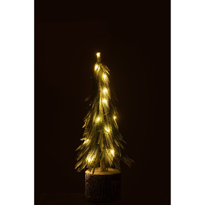 Kerstboom A+Led Kunststof Sneeuw Groen Medium H45cm van J-Line, detail van de takken en afwerking
