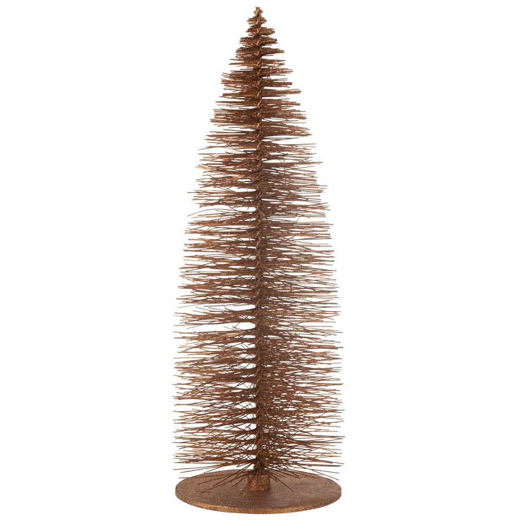 Kerstboom Decoratief Glitter Hout Bruin Extra Large H140cm van J-Line, bruine kerstboom van hout, volledig in beeld