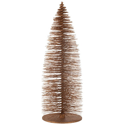 Kerstboom Decoratief Glitter Hout Bruin Extra Large H140cm van J-Line, bruine kerstboom van hout, volledig in beeld
