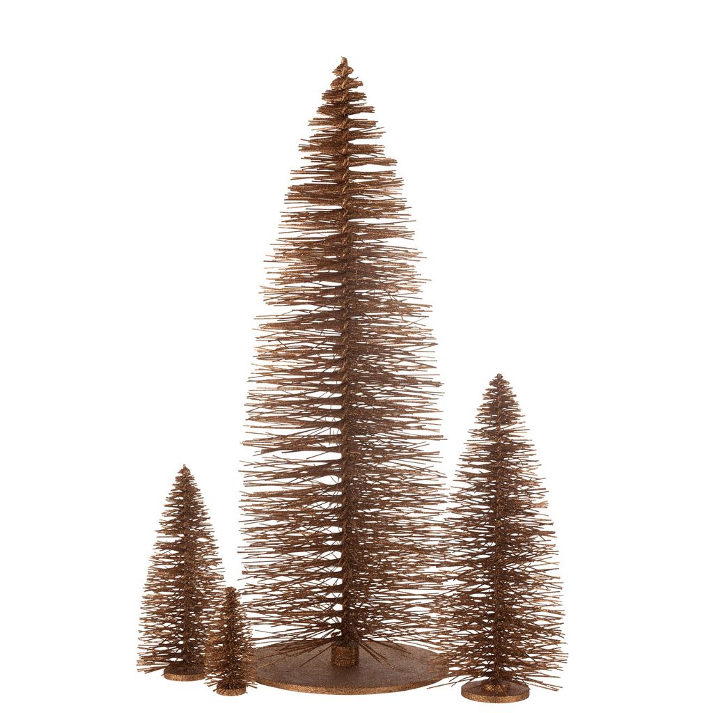 Kerstboom Decoratief Glitter Hout Bruin Extra Large H140cm van J-Line, vanuit een andere hoek gefotografeerd