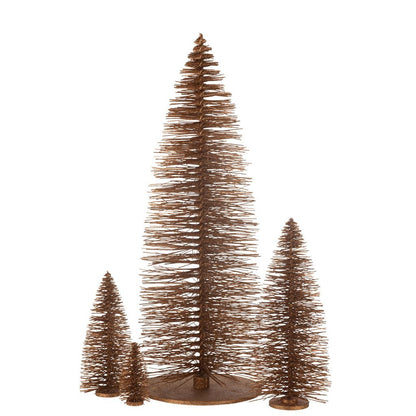 Kerstboom Decoratief Glitter Hout Bruin Extra Large H140cm van J-Line, vanuit een andere hoek gefotografeerd