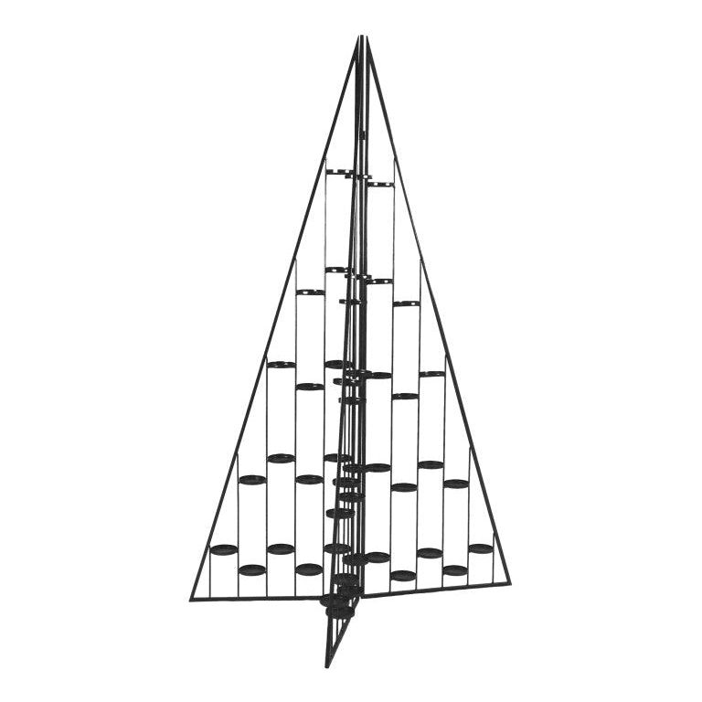 Kerstboom Formidable Opvouwbaar met Kaarshouders Zwart van Pomax, zwart metalen kerstboomframe met kaarshouders