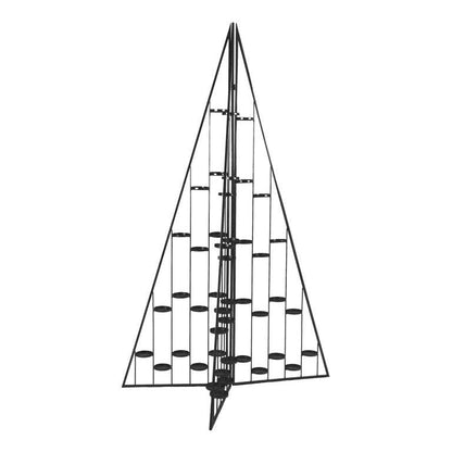 Kerstboom Formidable Opvouwbaar met Kaarshouders Zwart van Pomax, zwart metalen kerstboomframe met kaarshouders