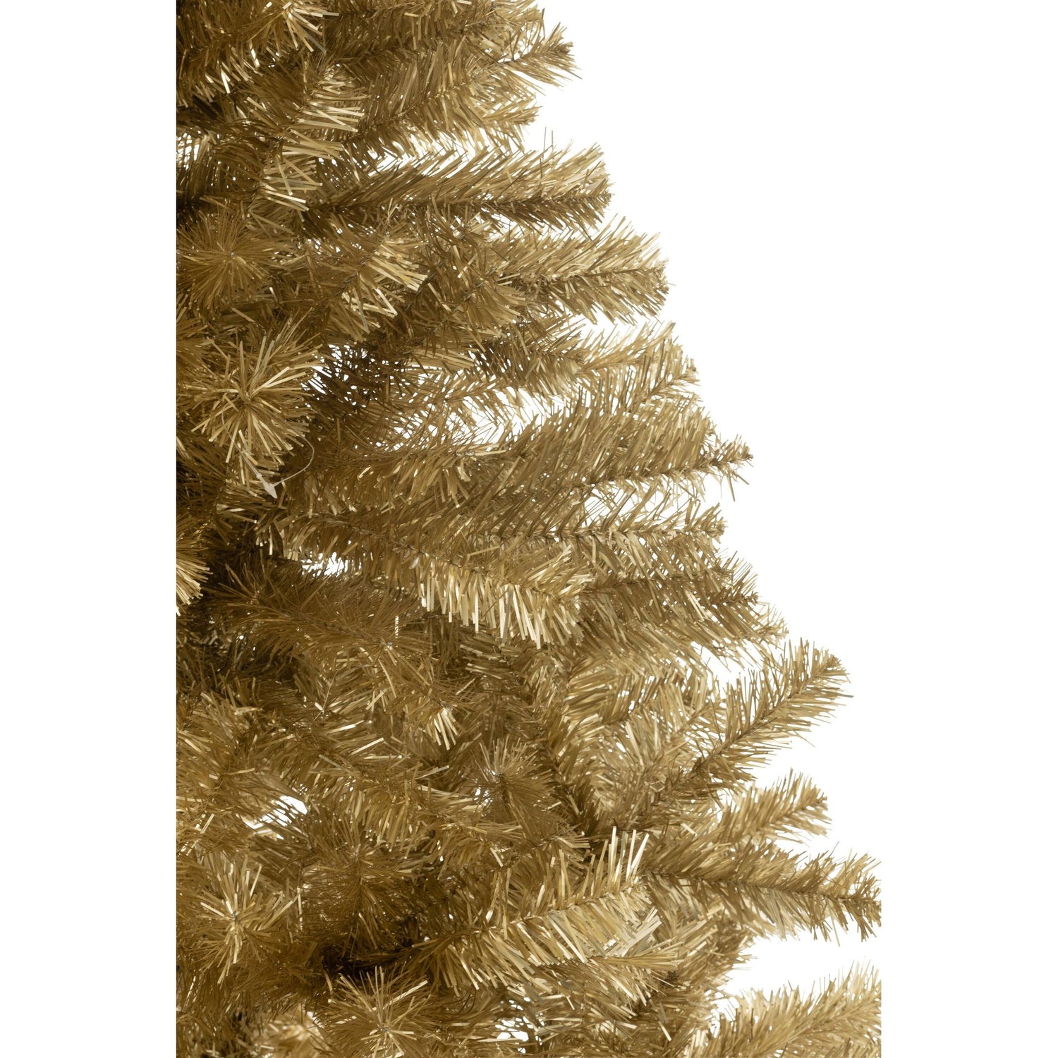 Kerstboom Kunstmatig Pvc Goudkleurig Medium H150cm van J-Line, detail van de takken en afwerking
