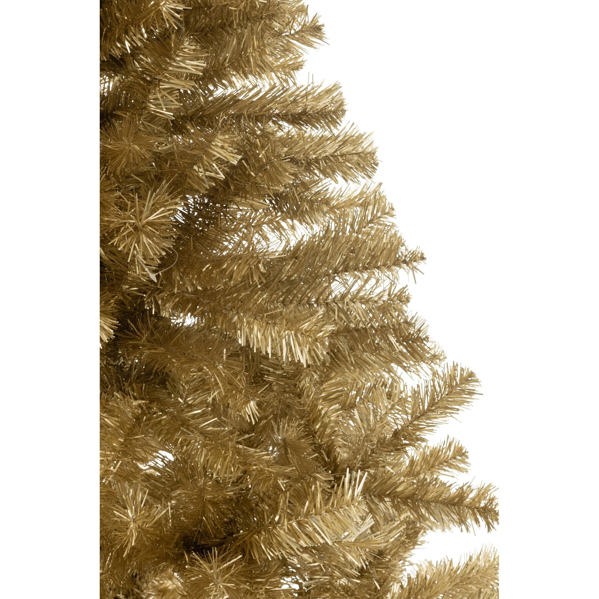Kerstboom Kunstmatig Pvc Goudkleurig Medium H150cm van J-Line, detail van de takken en afwerking