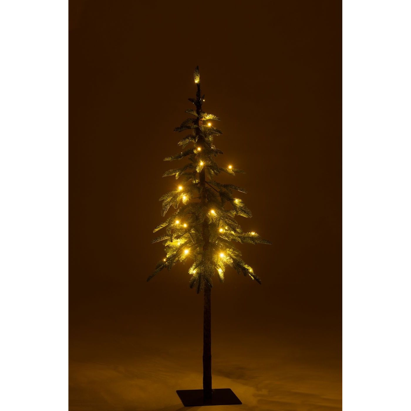 Kerstboom+Led Kunststof Groen Small H145cm van J-Line, groene kerstboom van kunststof, detail van de takken en afwerking