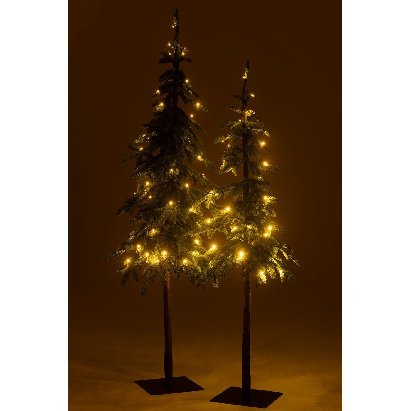 Kerstboom+Led Kunststof Groen Small H145cm van J-Line, groene kerstboom van kunststof, close-up van het materiaal