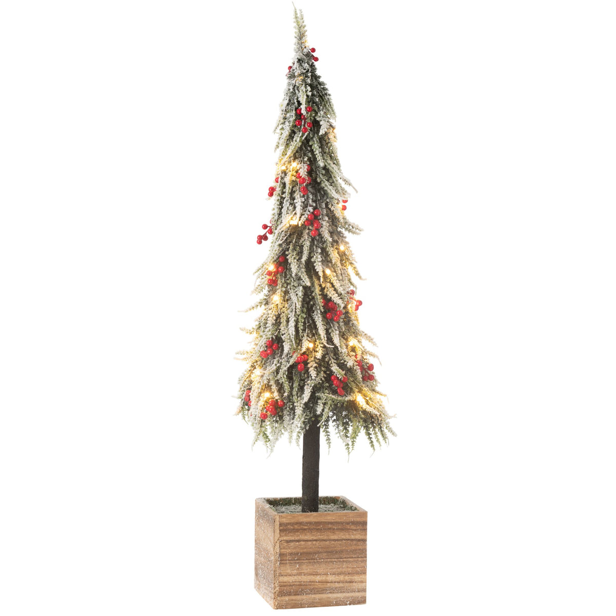Kerstboom+Led Kunststof Sneeuw Groen/Rood Extra Large H95cm J-Line