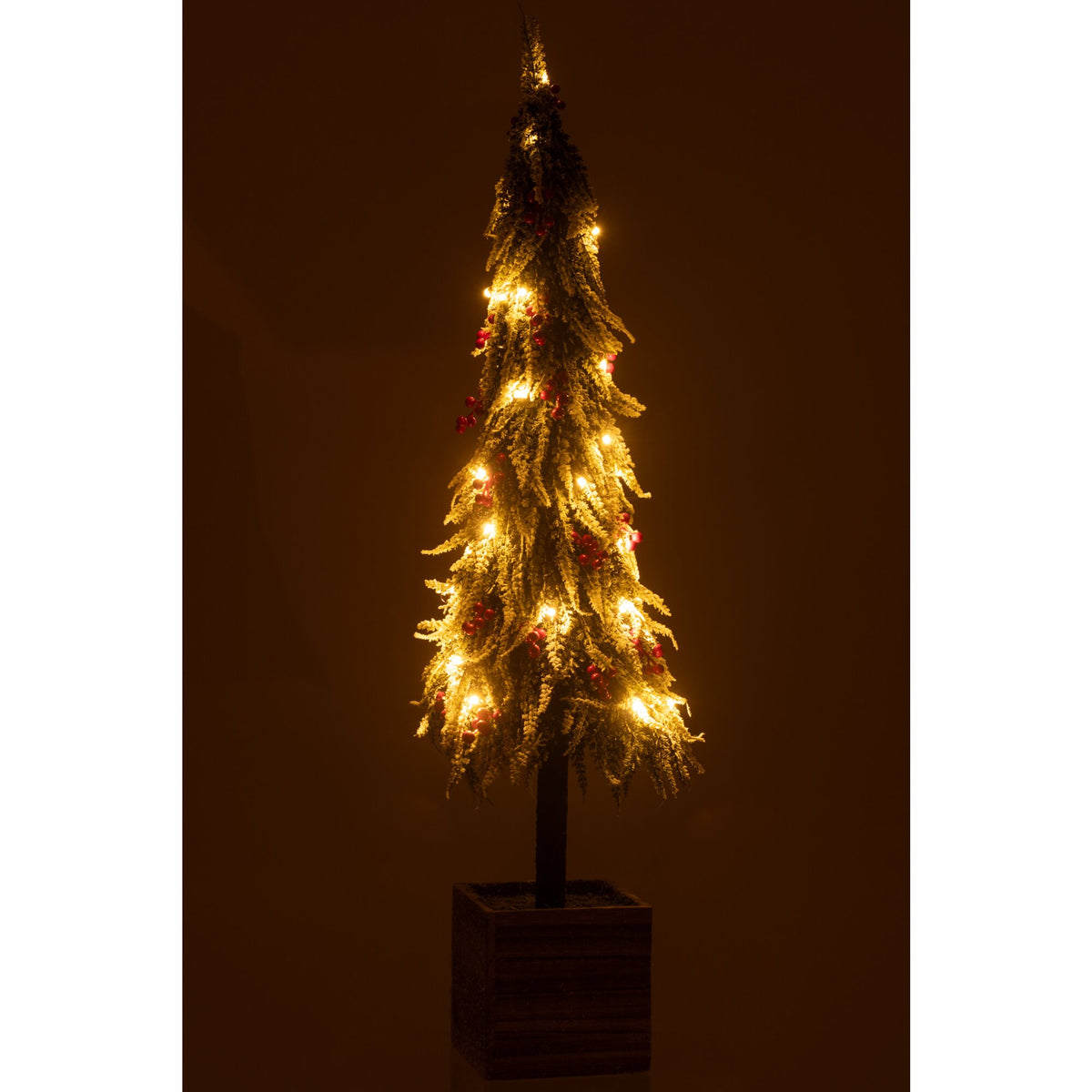 Kerstboom+Led Kunststof Sneeuw Groen/Rood Extra Large H95cm J-Line