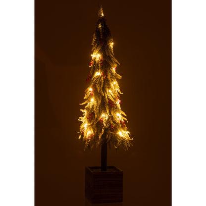 Kerstboom+Led Kunststof Sneeuw Groen/Rood Extra Large H95cm J-Line