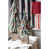 Kerstboom + Led Kunststof Sneeuw Groen/Rood Small H40cm van J-Line, close-up van het materiaal