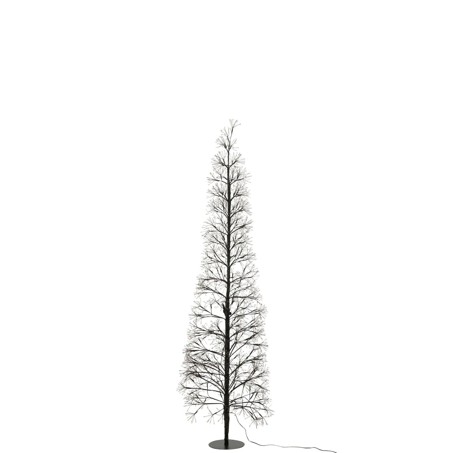 Kerstboom Led Multicolor Lichten Metaal Zwart Large H180cm van J-Line, in een feestelijk gestylede setting