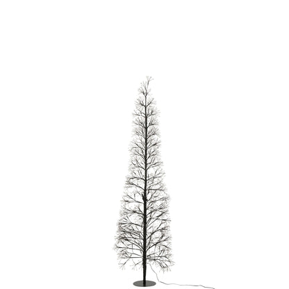 Kerstboom Led Multicolor Lichten Metaal Zwart Large H180cm van J-Line, in een feestelijk gestylede setting