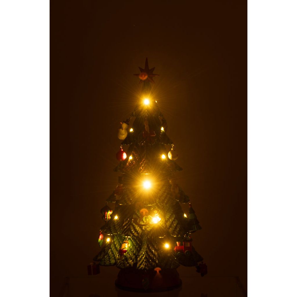Kerstboom Led Ornamenten Resine Mix Small H51,5cm van J-Line, detail van de takken en afwerking