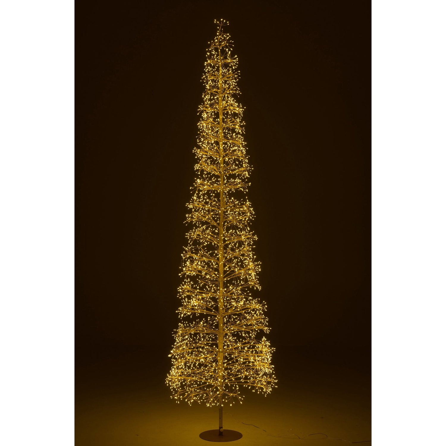 Kerstboom Led Warm Witte Lichten Ijzer Goudkleurig Extra Large H240cm van J-Line, detail van de takken en afwerking