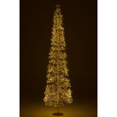 Kerstboom Led Warm Witte Lichten Ijzer Goudkleurig Extra Large H240cm van J-Line, detail van de takken en afwerking