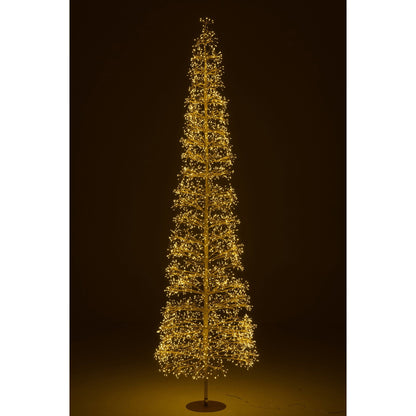 Kerstboom Led Warm Witte Lichten Ijzer Goudkleurig Extra Large H240cm van J-Line, detail van de takken en afwerking