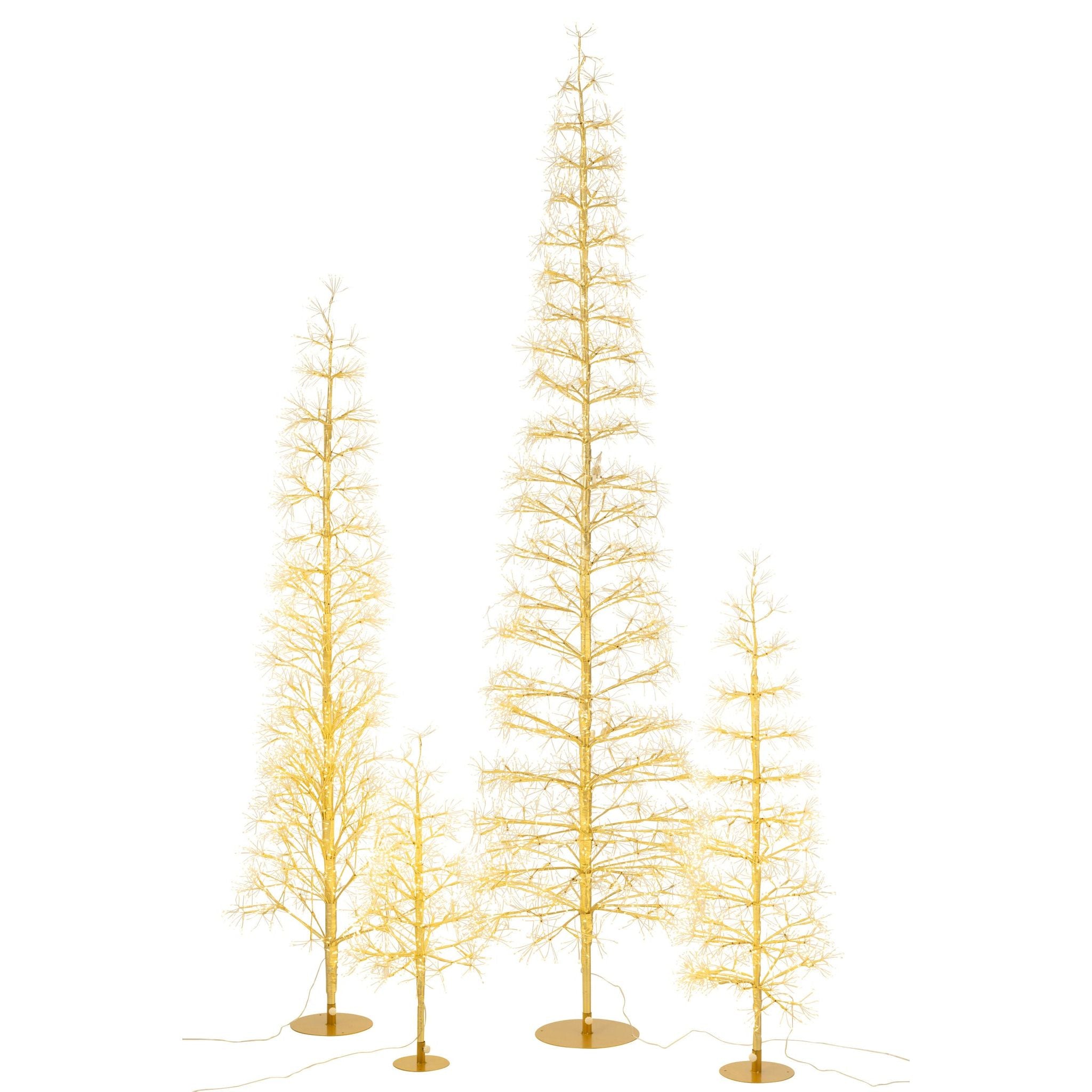 Kerstboom Led Warm Witte Lichten Ijzer Goudkleurig Extra Large H240cm van J-Line, detailopname van de constructie