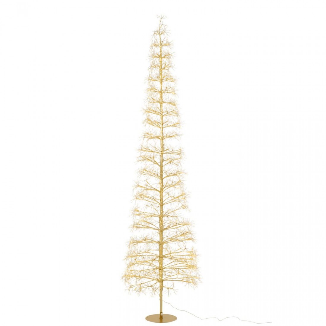 Goudkleurige kerstboom van J-Line van 240 cm, ijzeren takken met warmwitte ledverlichting
