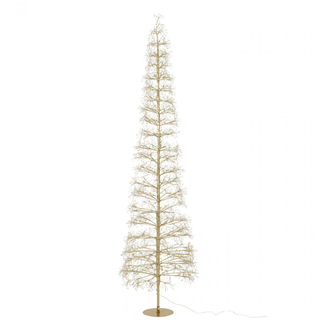 Gouden lichtboom van 240 cm van J-Line, warmwitte leds verwerkt in de koperkleurige takken