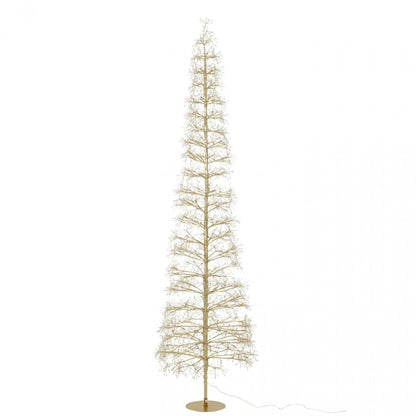 Gouden lichtboom van 240 cm van J-Line, warmwitte leds verwerkt in de koperkleurige takken