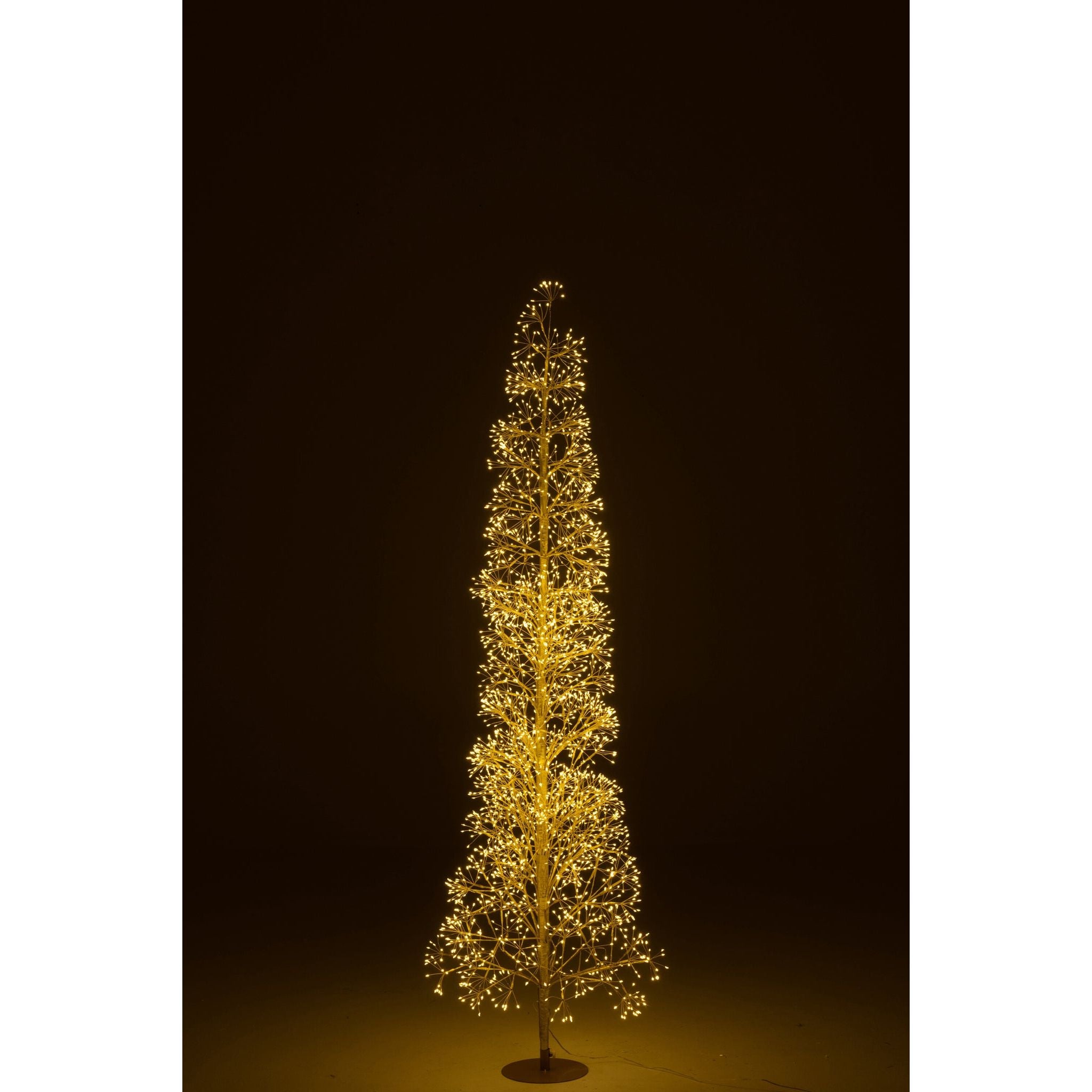 Kerstboom Led Warm Witte Lichten Ijzer Goudkleurig Large H180cm van J-Line, detail van de takken en afwerking