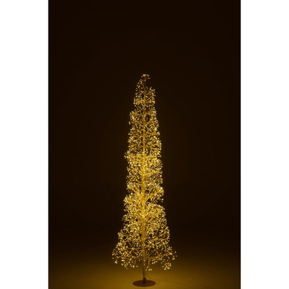Kerstboom Led Warm Witte Lichten Ijzer Goudkleurig Large H180cm van J-Line, detail van de takken en afwerking