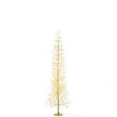 Goudkleurige kerstboom van J-Line van 180 cm met warmwitte ledverlichting in de ijzeren takken