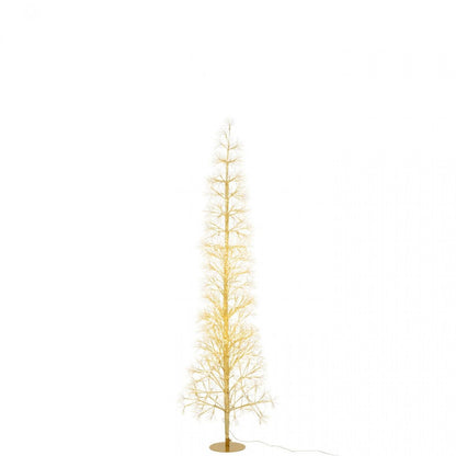 Goudkleurige kerstboom van J-Line van 180 cm met warmwitte ledverlichting in de ijzeren takken