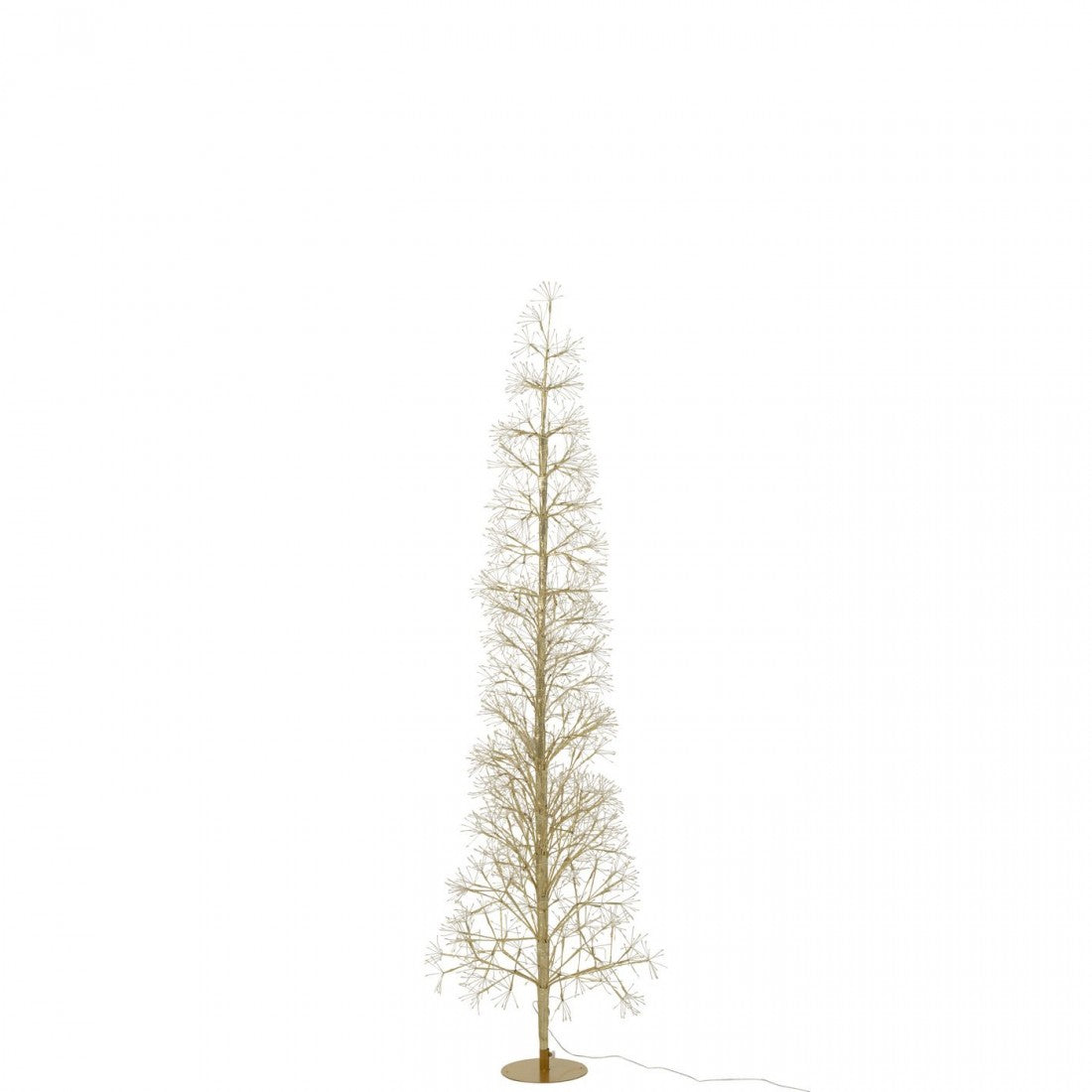 Kerstboom Led Goudkleurig Large van J-Line, gouden takken met warmwitte lichtjes van dichtbij