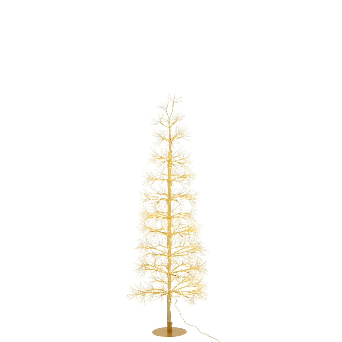 Goudkleurige kerstboom van J-Line van 120 cm, verlicht met warmwitte leds langs de ijzeren takken