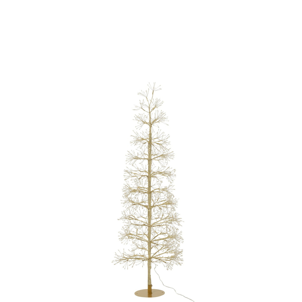 Gouden lichtboom van J-Line van 120 cm hoog, takken met warmwitte ledverlichting van dichtbij