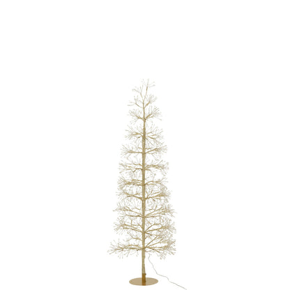 Gouden lichtboom van J-Line van 120 cm hoog, takken met warmwitte ledverlichting van dichtbij
