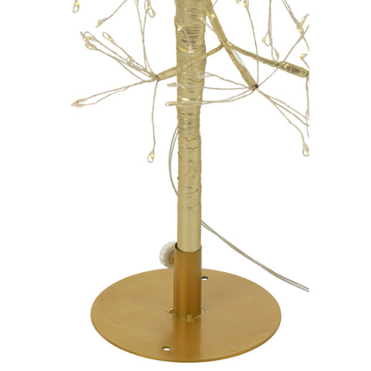 Kerstboom Led Warm Witte Lichten Ijzer Goudkleurig Small H80cm van J-Line, detail van de takken en afwerking