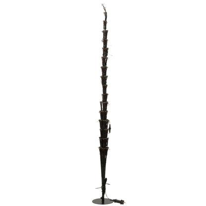 Kerstboom Led Warm Witte Lichten Ijzer Zwart Extra Large H240cm van J-Line, geplaatst in een sfeervol interieur